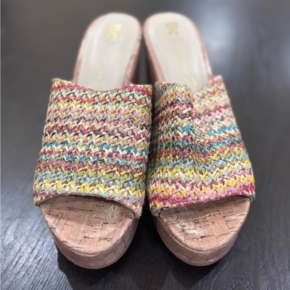 BC Born in California Multi Colored Wedges Sandals Shoes Size 9 - Picture 2 of 10